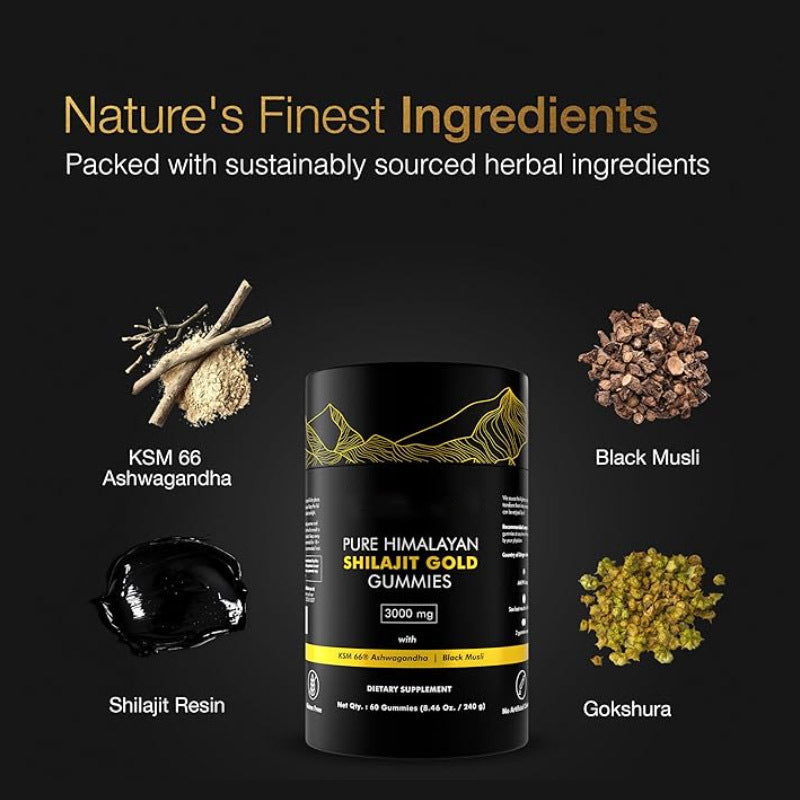 Shilajit Gummies (w/ Ashwagandha, Black Musli, and Gokshura)